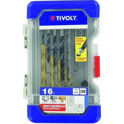 Tivoly Boren Set - Metaal, Hout, Beton - 16 stuks Tivoly Boren Set - Metaal, Hout, Beton - 16 stuks