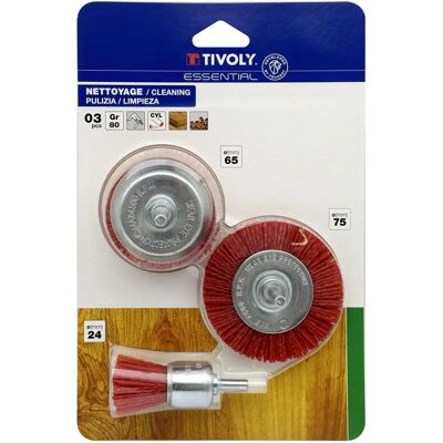 Nylonborstset - Grit 80, 6mm - Cirkel, Kopp, Penna Nylonborstset - Grit 80, 6mm - Cirkel, Kopp, Penna