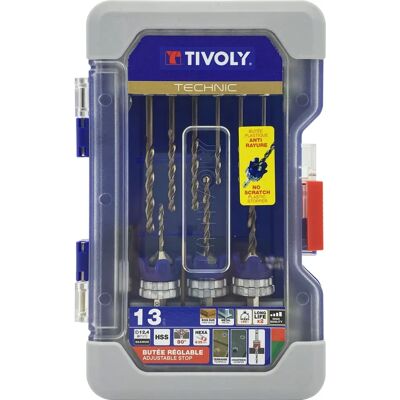 TIVOLY Bohr- und Fräserset - 13 Stück für Holz & Metall TIVOLY Bohr- und Fräserset - 13 Stück für Holz & Metall