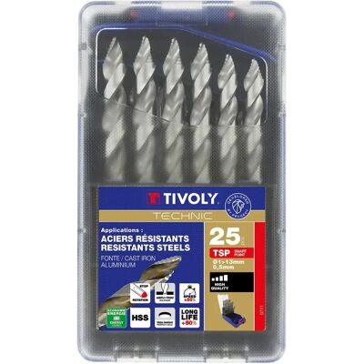 Brocas de metal Tivoly Ø 1-13mm - Smart Point, 25 piezas Brocas de metal Tivoly Ø 1-13mm - Smart Point, 25 piezas