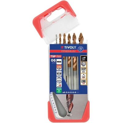 6 Forets métaux HSS avec revêtement FUSIO - 1-8mm 6 Forets métaux HSS avec revêtement FUSIO - 1-8mm