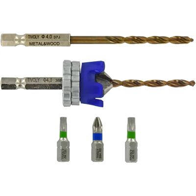TIVOLY 11900770400 - Kit de 4 pièces pour terrasse avec mèches HSS TIVOLY 11900770400 - Kit de 4 pièces pour terrasse avec mèches HSS
