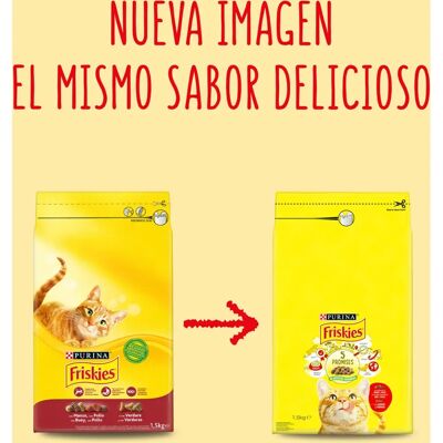 Purina Friskies Ração para Gatos Adultos com Carne, Frango e Legumes - 1.5kg Purina Friskies Ração para Gatos Adultos com Carne, Frango e Legumes - 1.5kg