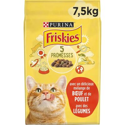 Croquettes pour chat adulte Friskies 7,5kg Bœuf, Poulet & Légumes - Publicité Croquettes pour chat adulte Friskies 7,5kg Bœuf, Poulet & Légumes - Publicité