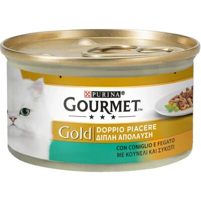 Gourmet Gold - Doppio Piacere met Konijn en Lever 85g Kattenvoer Gourmet Gold - Doppio Piacere met Konijn en Lever 85g Kattenvoer