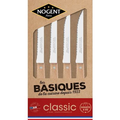 Coffret 4 Couteaux à Steak Kraft Classic Bois de Hêtre - Type Bistec - Publicité Coffret 4 Couteaux à Steak Kraft Classic Bois de Hêtre - Type Bistec - Publicité