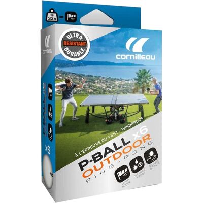 Cornilleau P-Ball Ulkokäyttöön Ultra kestävä pöytätennis pallo - 6 kpl Cornilleau P-Ball Ulkokäyttöön Ultra kestävä pöytätennis pallo - 6 kpl