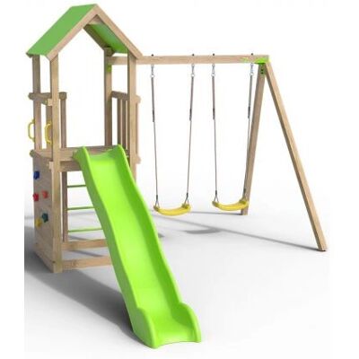 Aire de jeux Trigano Smart Xperience - 3-12 ans, toboggan 2,63m, balançoires - Publicité Aire de jeux Trigano Smart Xperience - 3-12 ans, toboggan 2,63m, balançoires - Publicité