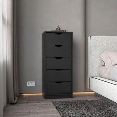 Tuhome Concept Basilea en melamina con 5 cajones - Cómoda Tuhome Concept Basilea en melamina con 5 cajones - Cómoda