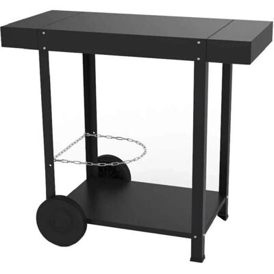 Carrello da Servizio in Acciaio Nero EN0 - 54x102,5x83cm - 2 Ripiani Fissi Carrello da Servizio in Acciaio Nero EN0 - 54x102,5x83cm - 2 Ripiani Fissi