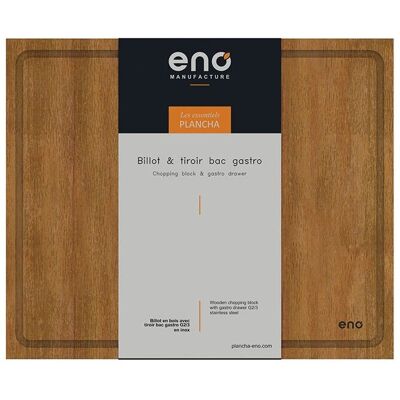 Eno Tagliere rettangolare in legno e acciaio inox Eno Tagliere rettangolare in legno e acciaio inox