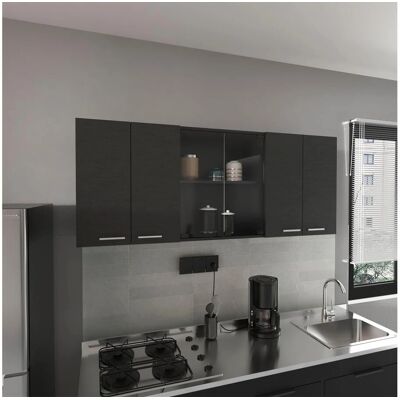TUHOME CONCEPT Mueble de Pared - Almacenamiento moderno, puertas de cristal, 150cm TUHOME CONCEPT Mueble de Pared - Almacenamiento moderno, puertas de cristal, 150cm