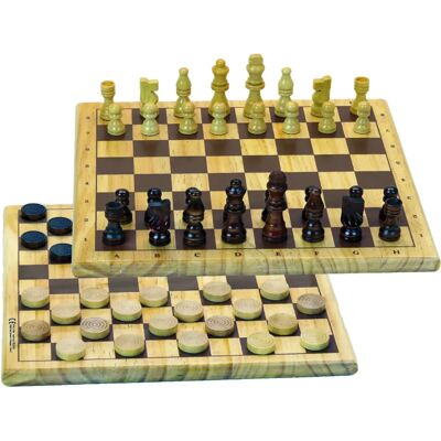 JEUJURA 66430 Drewniana Plansza do Gier - Obracana Szachy i Dama dla Dzieci JEUJURA 66430 Drewniana Plansza do Gier - Obracana Szachy i Dama dla Dzieci