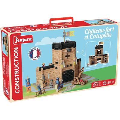 Jeujura Holzmittelalterliches Schloss und Katapult - 270 Stück Jeujura Holzmittelalterliches Schloss und Katapult - 270 Stück