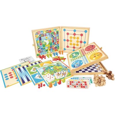 Jeujura 8124 Drewniana Gra Planszowa - Klasyczna & Backgammon - 3+ lat Jeujura 8124 Drewniana Gra Planszowa - Klasyczna & Backgammon - 3+ lat