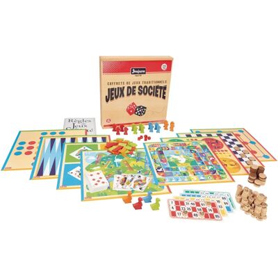 Jeujura 8128 Gra planszowa - Tradycyjny francuski drewniany backgammon Jeujura 8128 Gra planszowa - Tradycyjny francuski drewniany backgammon