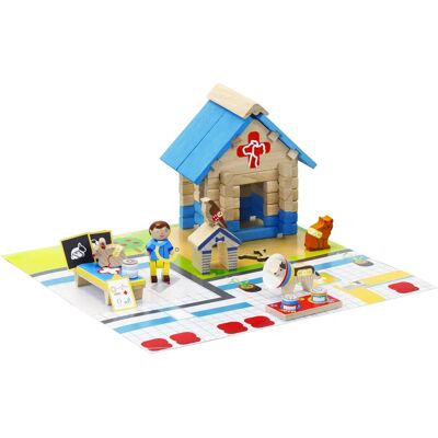 Jeujura Holz-Bauspielzeug - 60 Teile - Frankreich Jeujura Holz-Bauspielzeug - 60 Teile - Frankreich