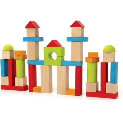 Jeujura 8241 Houten Bouwspeelgoed - 40 Stukjes voor Kinderen 18+ maanden Jeujura 8241 Houten Bouwspeelgoed - 40 Stukjes voor Kinderen 18+ maanden