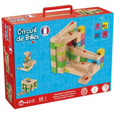 Circuit de billes Jeujura - 68 pièces - Jeu en bois - Publicité Circuit de billes Jeujura - 68 pièces - Jeu en bois - Publicité