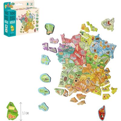 Jeujura 8969 Sztuka i rękodzieło - Mapa Francji - Drewniane magnesy - od 3 lat Jeujura 8969 Sztuka i rękodzieło - Mapa Francji - Drewniane magnesy - od 3 lat