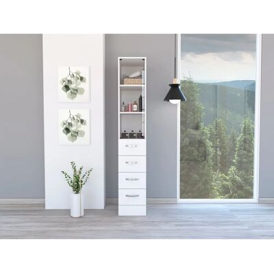 TuHome Mueble de baño - Cuatro cajones - Puerta de cristal - Muebles modernos TuHome Mueble de baño - Cuatro cajones - Puerta de cristal - Muebles modernos