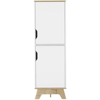 TUHOME CONCEPT Gabinete de cocina - Blanco y Roble Claro - 150,7cm alto TUHOME CONCEPT Gabinete de cocina - Blanco y Roble Claro - 150,7cm alto