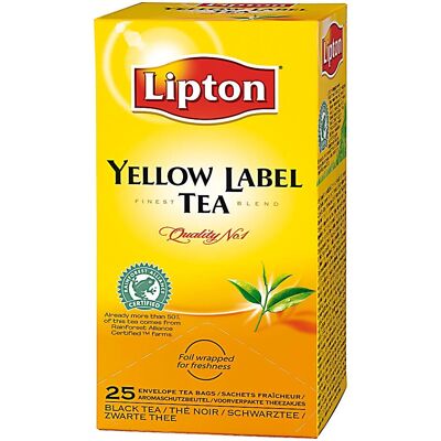 Thé Noir Lipton Yellow Label - 25 Sachets - Publicité Thé Noir Lipton Yellow Label - 25 Sachets - Publicité