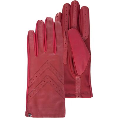 Gants Femme Tactiles en Cuir et Tissu Rouge - Taille Unique - Publicité Gants Femme Tactiles en Cuir et Tissu Rouge - Taille Unique - Publicité