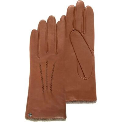 Gants Femme Isotoner en cuir chaud Cognac - Publicité Gants Femme Isotoner en cuir chaud Cognac - Publicité