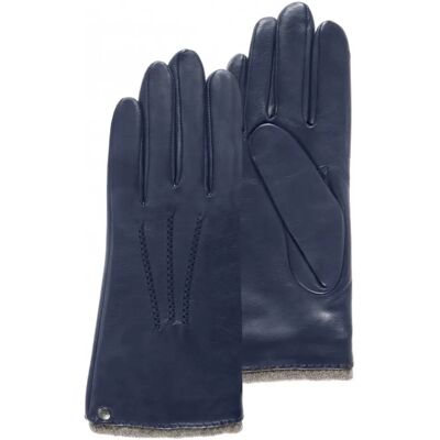 Gants en Cuir Isotoner Marine - Cuir d'agneau pleine fleur - Doublure cachemire - Finition élégante - Gants - Publicité Gants en Cuir Isotoner Marine - Cuir d'agneau pleine fleur - Doublure cachemire - Finition élégante - Gants - Publicité