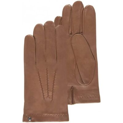 Gants homme en cuir d'agneau caramel - Isotoner - Publicité Gants homme en cuir d'agneau caramel - Isotoner - Publicité