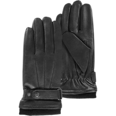 Gants Tactiles en Cuir pour Homme Isotoner - Cuir de Chèvre Pleine Fleur - Doublure en Polaire - Patte de Resserage Ajustable - Noir - Publicité Gants Tactiles en Cuir pour Homme Isotoner - Cuir de Chèvre Pleine Fleur - Doublure en Polaire - Patte de Resserage Ajustable - Noir - Publicité