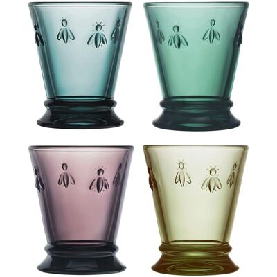 Coffret de 4 verres Abeille 26cl Multicolore - La Rochère - Publicité Coffret de 4 verres Abeille 26cl Multicolore - La Rochère - Publicité