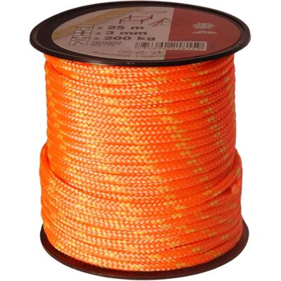 Chapuis MO325O Oranje/Groen Polyester Touw - 200kg, 3mm, 25m Chapuis MO325O Oranje/Groen Polyester Touw - 200kg, 3mm, 25m