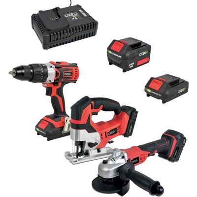 OXEO - Easy Full 18V - 2xAh - Ensemble d'outils - Publicité OXEO - Easy Full 18V - 2xAh - Ensemble d'outils - Publicité