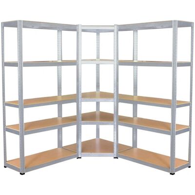 Oxeo - Garage Corner Shelves - 5-Tier - Shelving Unit - Publicité Oxeo - Garage Corner Shelves - 5-Tier - Shelving Unit - Publicité