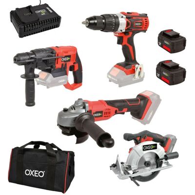 Oxeo - Pack Bricolage Easy Full - 2 Batteries - Perceuse Scie - Coffret outillage - Publicité Oxeo - Pack Bricolage Easy Full - 2 Batteries - Perceuse Scie - Coffret outillage - Publicité