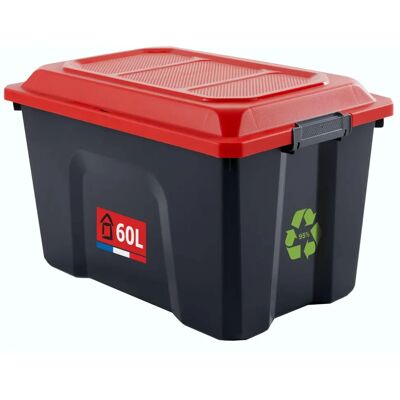 Boîte de rangement Rotho 60L - Plastique recyclé, Empilable, Résistante Boîte de rangement Rotho 60L - Plastique recyclé, Empilable, Résistante