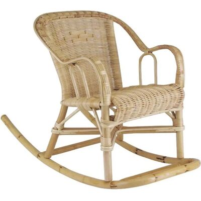 Aubry Gaspard Chloé Fauteuil à Balancier En Rotin - Publicité Aubry Gaspard Chloé Fauteuil à Balancier En Rotin - Publicité