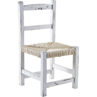 Aubry Gaspard Chaise enfant en bois blanc vieilli - Chaise enfant - Publicité Aubry Gaspard Chaise enfant en bois blanc vieilli - Chaise enfant - Publicité