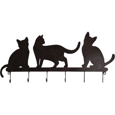 Aubry Gaspard NPT 1510 - Patère murale pour chats - Noir - 6 crochets - Publicité Aubry Gaspard NPT 1510 - Patère murale pour chats - Noir - 6 crochets - Publicité