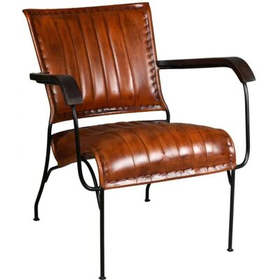 Aubry Gaspard - Fauteuil - Buffalo cuir - Pieds métal - Armchair - Publicité Aubry Gaspard - Fauteuil - Buffalo cuir - Pieds métal - Armchair - Publicité