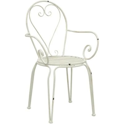 AUBRY GASPARD Fauteuil en Métal Blanc - Fauteuil - Publicité AUBRY GASPARD Fauteuil en Métal Blanc - Fauteuil - Publicité