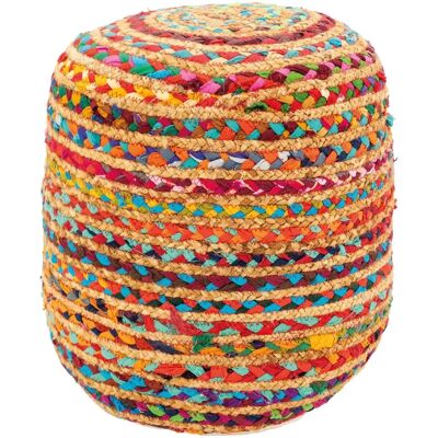 Aubry Gaspard - Pouf coton et jute - 40cm - Publicité Aubry Gaspard - Pouf coton et jute - 40cm - Publicité