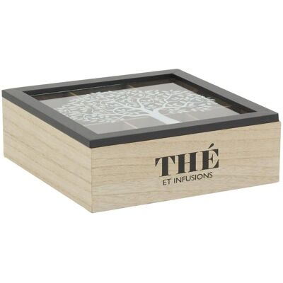AUBRY GASPARD - Boîte à thé en bois naturel avec 9 compartiments - Publicité AUBRY GASPARD - Boîte à thé en bois naturel avec 9 compartiments - Publicité