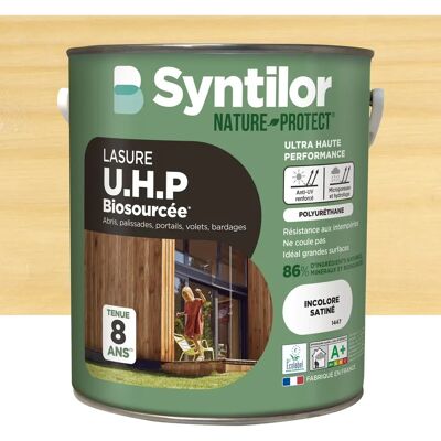 SYNTILOR - Teinture protectrice naturelle UHP - Incolore - Satiné - Wood stain - Publicité SYNTILOR - Teinture protectrice naturelle UHP - Incolore - Satiné - Wood stain - Publicité