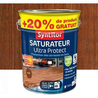 Syntilor Ultra Protect Protecteur pour Bois Teck - 6L + 20% Gratuit - Publicité Syntilor Ultra Protect Protecteur pour Bois Teck - 6L + 20% Gratuit - Publicité