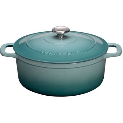Cocotte ronde en fonte émaillée Chasseur - 28cm, Quartz Bleu - Publicité Cocotte ronde en fonte émaillée Chasseur - 28cm, Quartz Bleu - Publicité