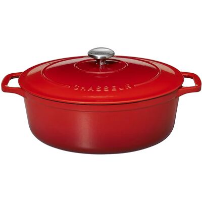 Cocotte en fonte émaillée ovale 33cm Rubis - Chasseur - Publicité Cocotte en fonte émaillée ovale 33cm Rubis - Chasseur - Publicité