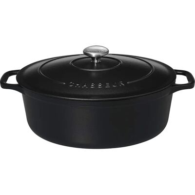 Chasseur Cocotte en fonte émaillée ovale - 35cm Noir - Publicité Chasseur Cocotte en fonte émaillée ovale - 35cm Noir - Publicité
